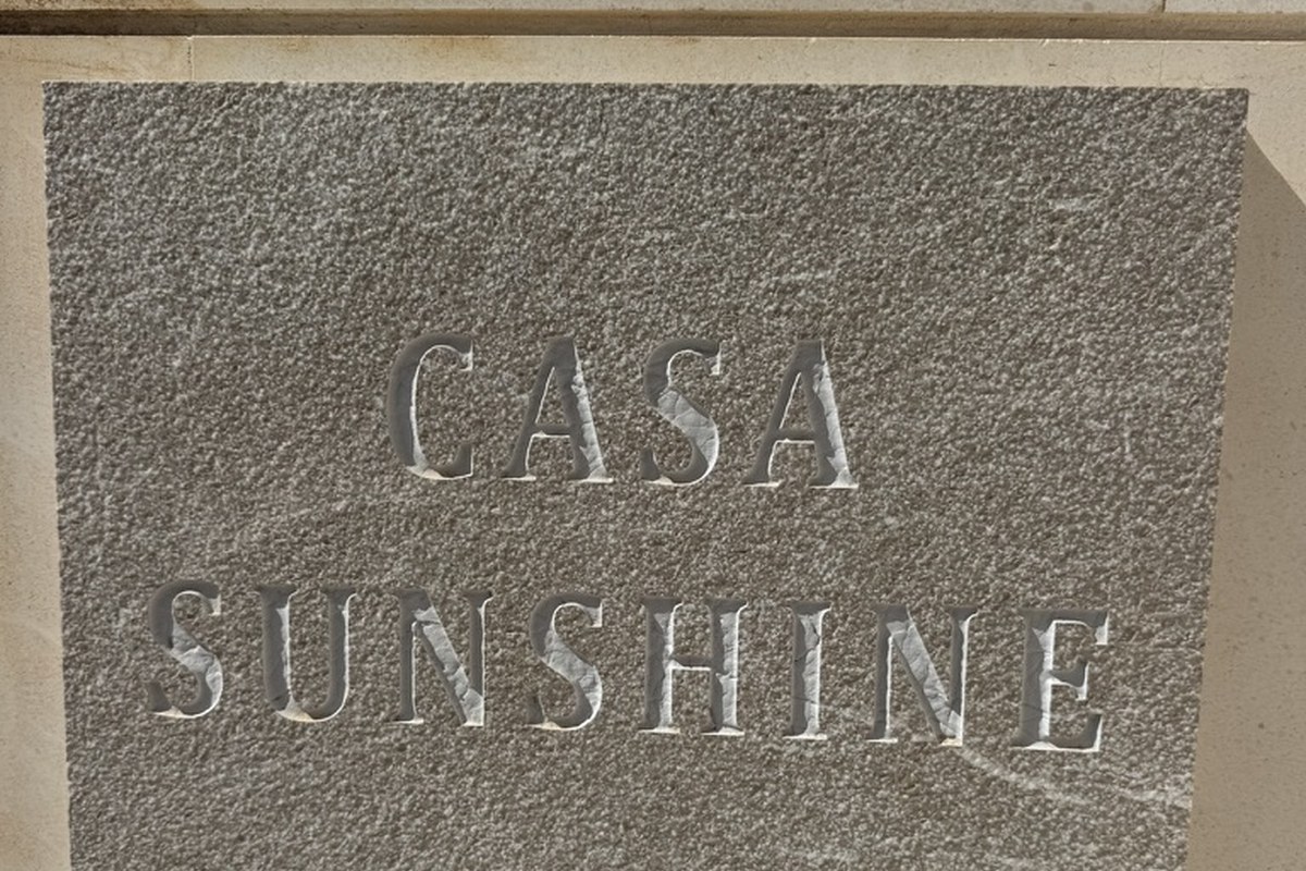 Casa Sunshine engraved stone sign