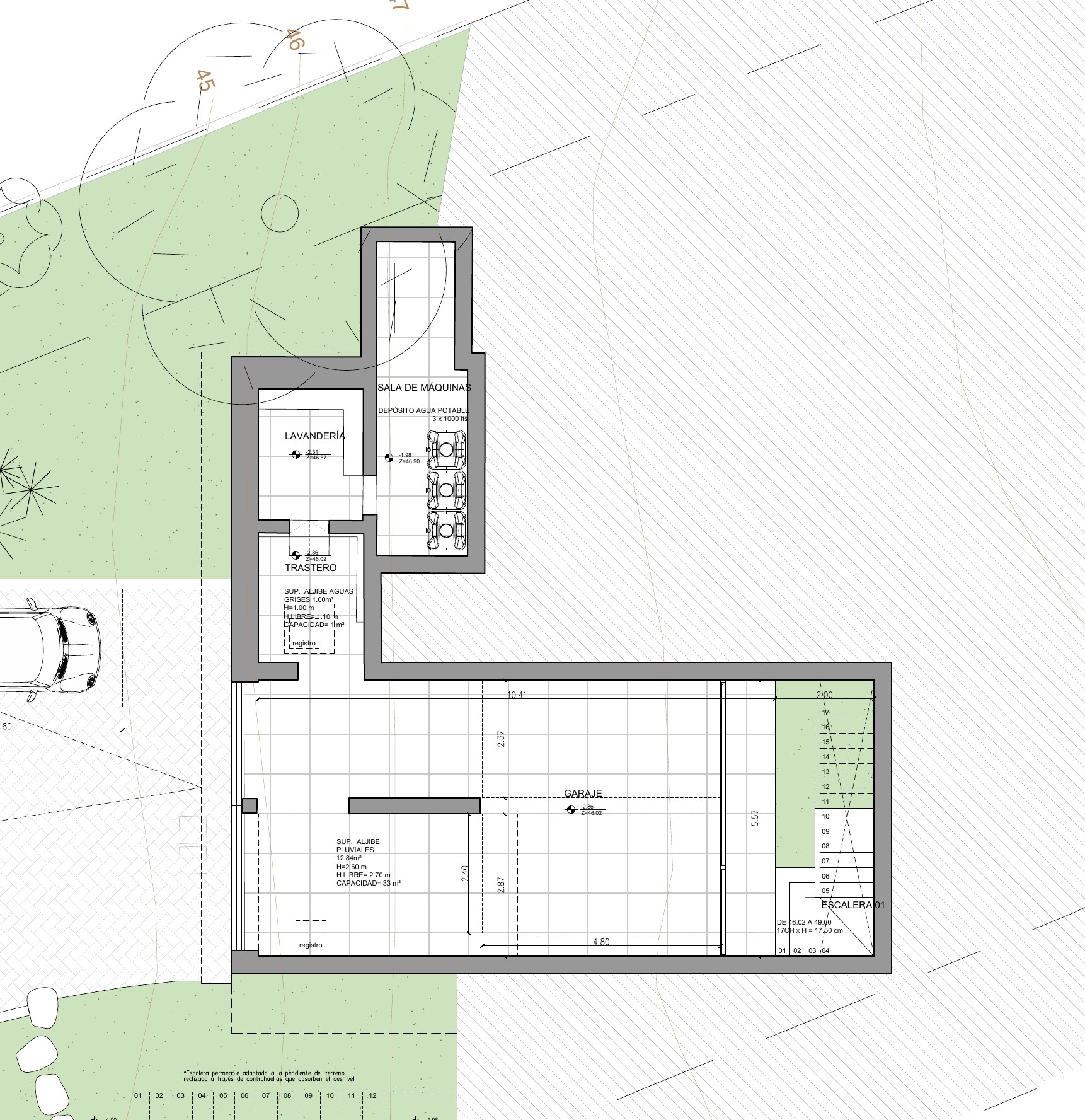 Villa Cabrera basement floor plan