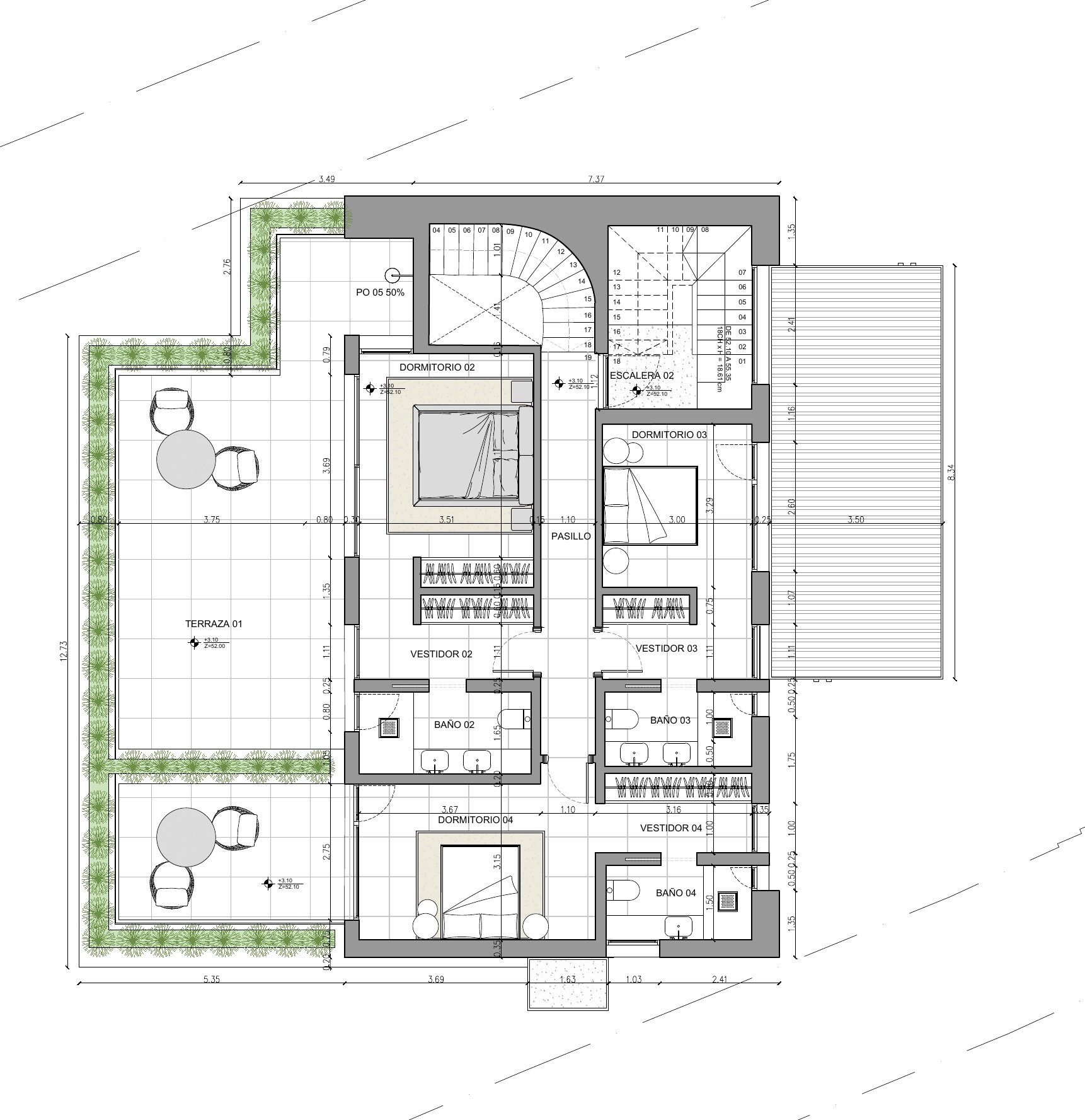Villa Cabrera upper floor plan