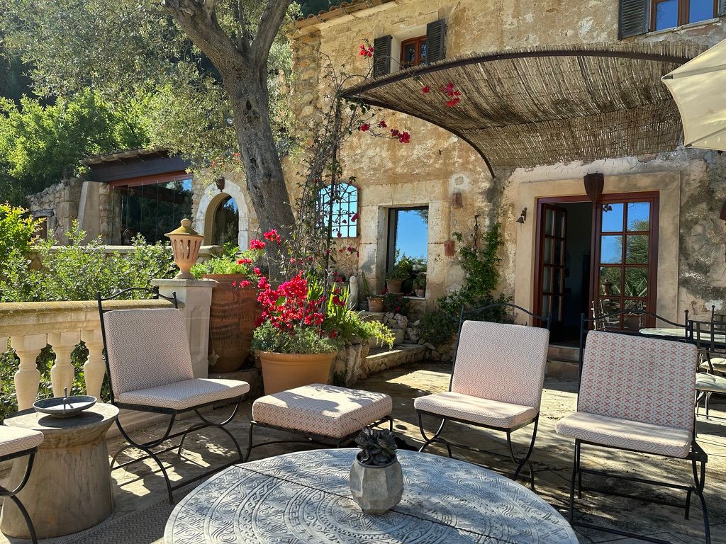 The terrace under the pergola, as it stands