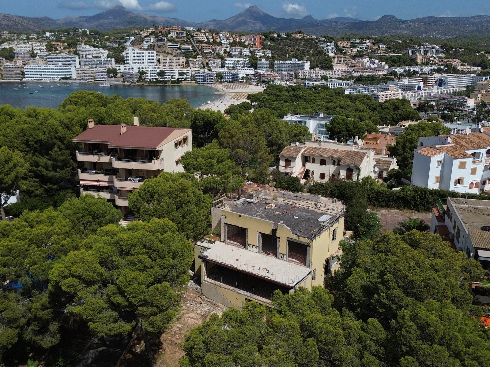 Santa Ponsa town and bay seen from above Villa Cabrera