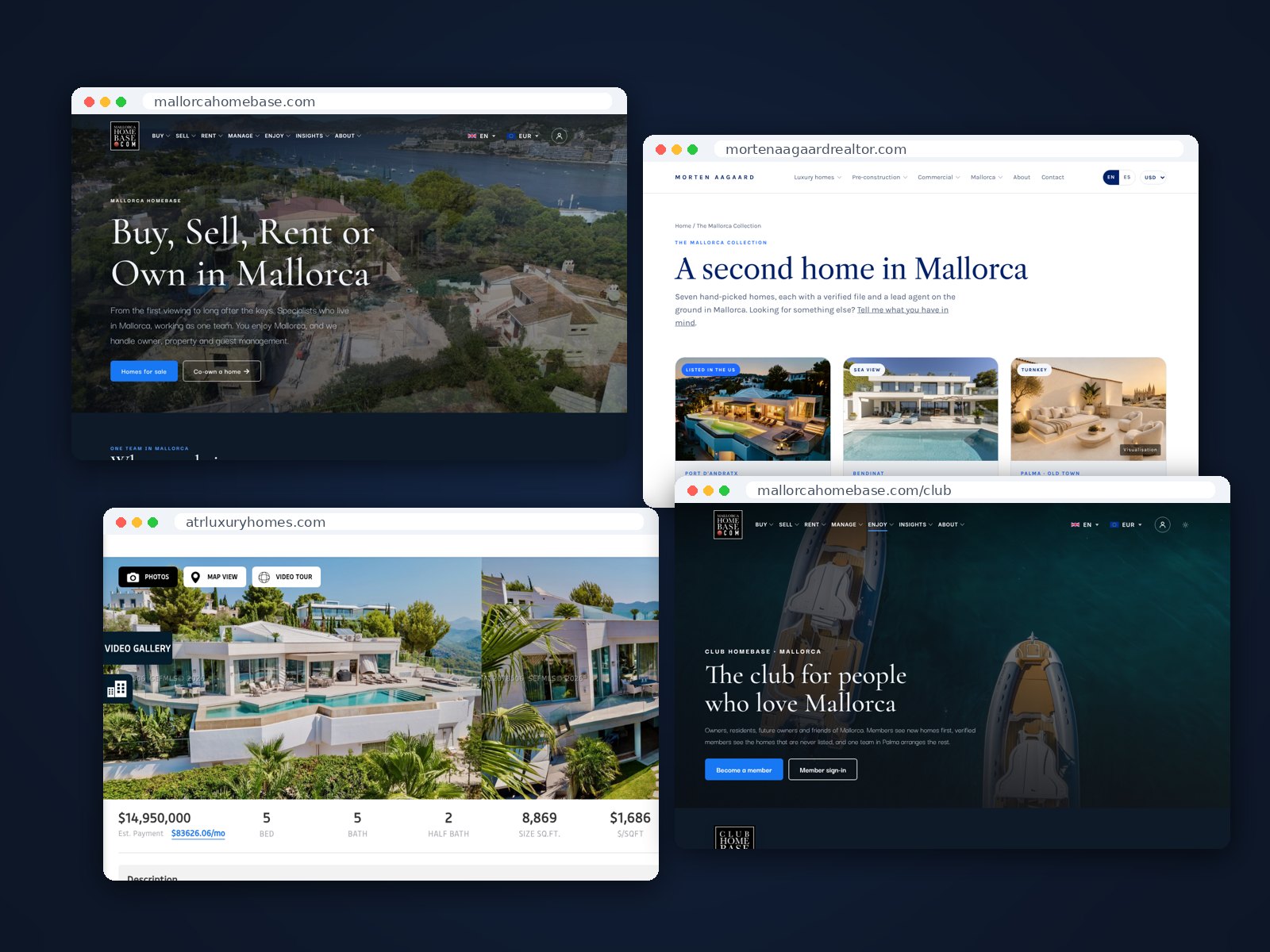 The Mallorca Collection on four partner sites