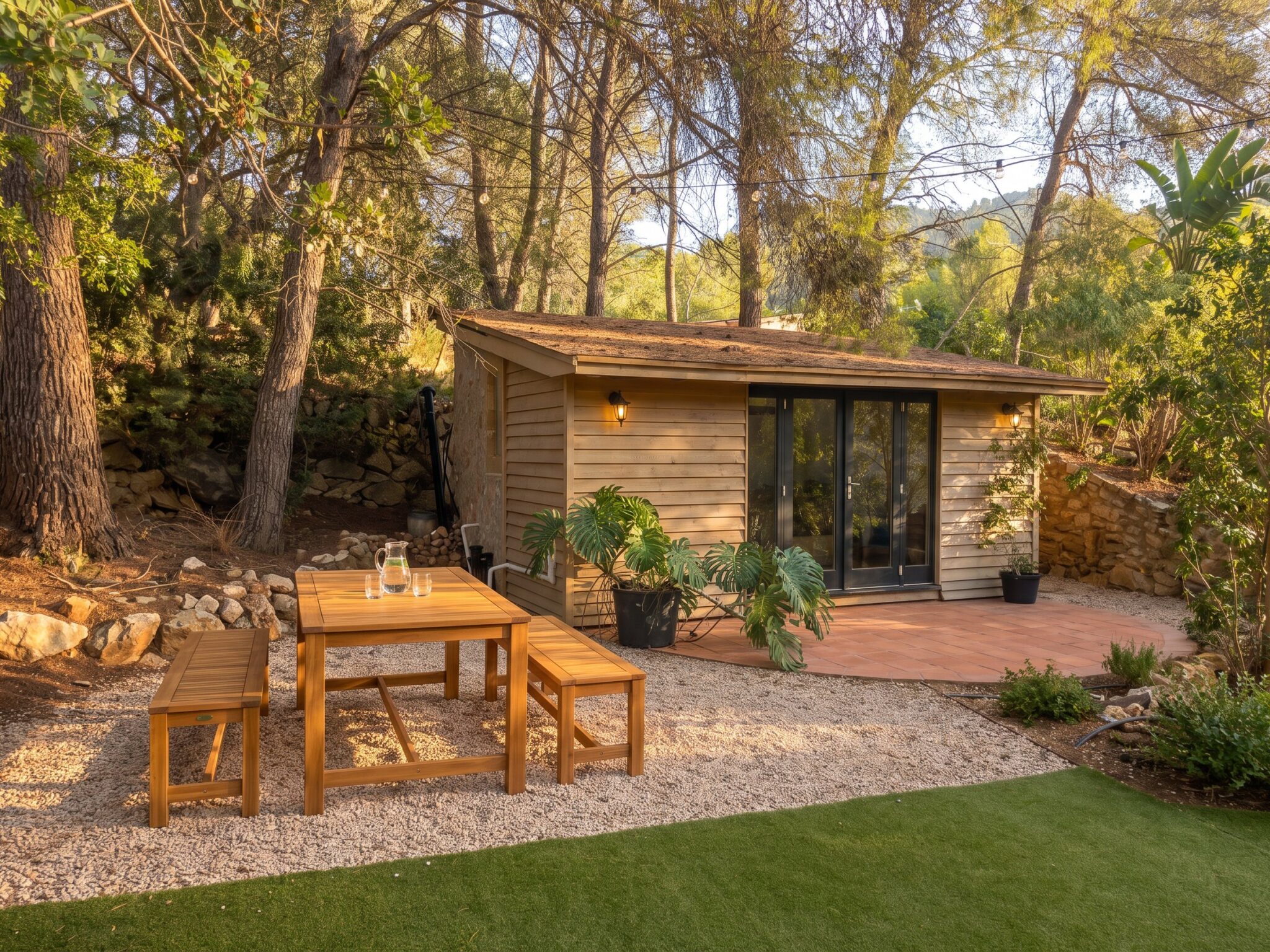The garden house among the trees — visualisation