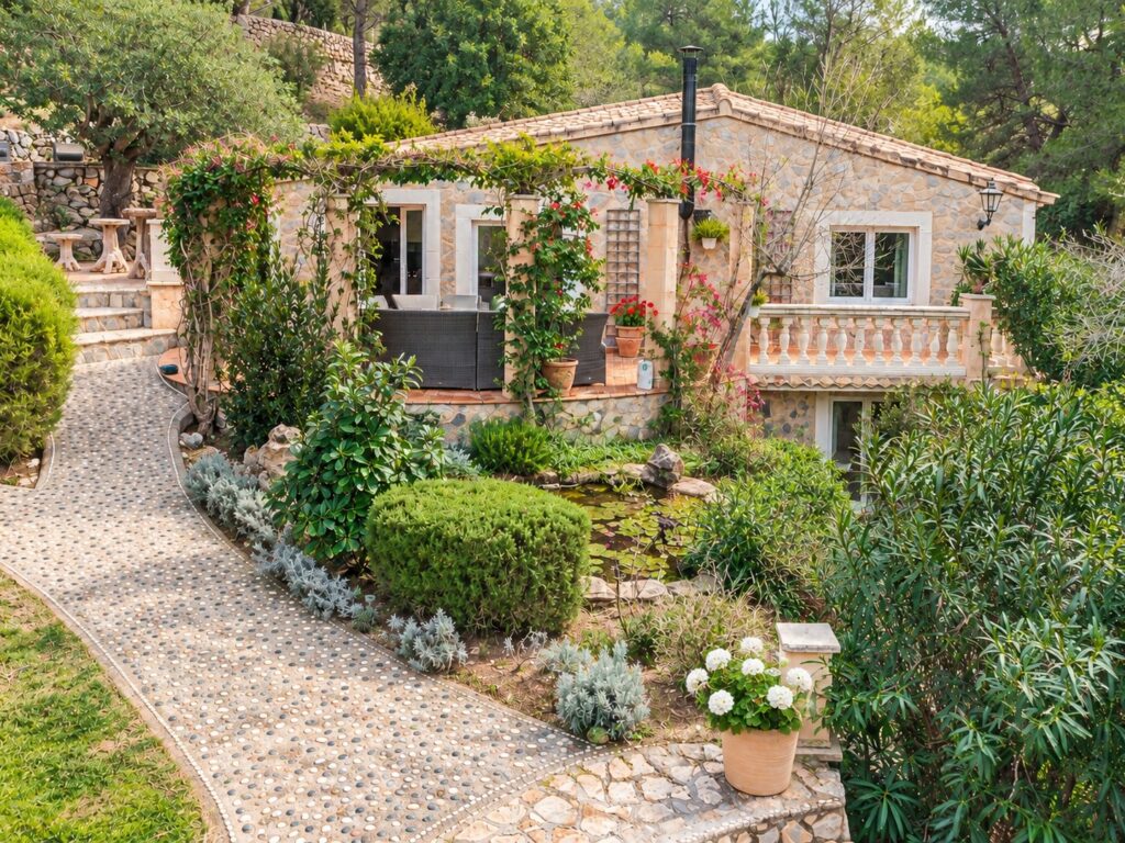 The house above the garden path